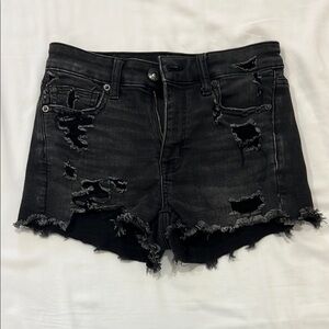 American Eagle Outfitters Black Distressed Jean Shorts